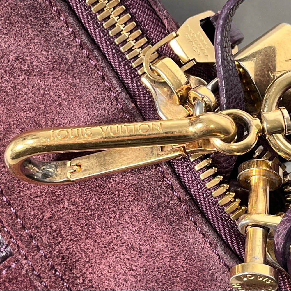 Louis Vuitton Empreinte Leather Bag Purple Audacieuse Suede Purse Authentic - Picture 12 of 16